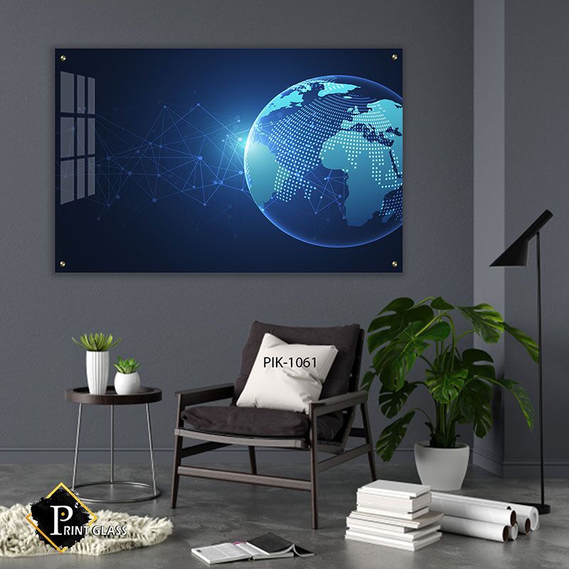 תמונה למשרד של גלובוס מודרני בגווני כחול כהה