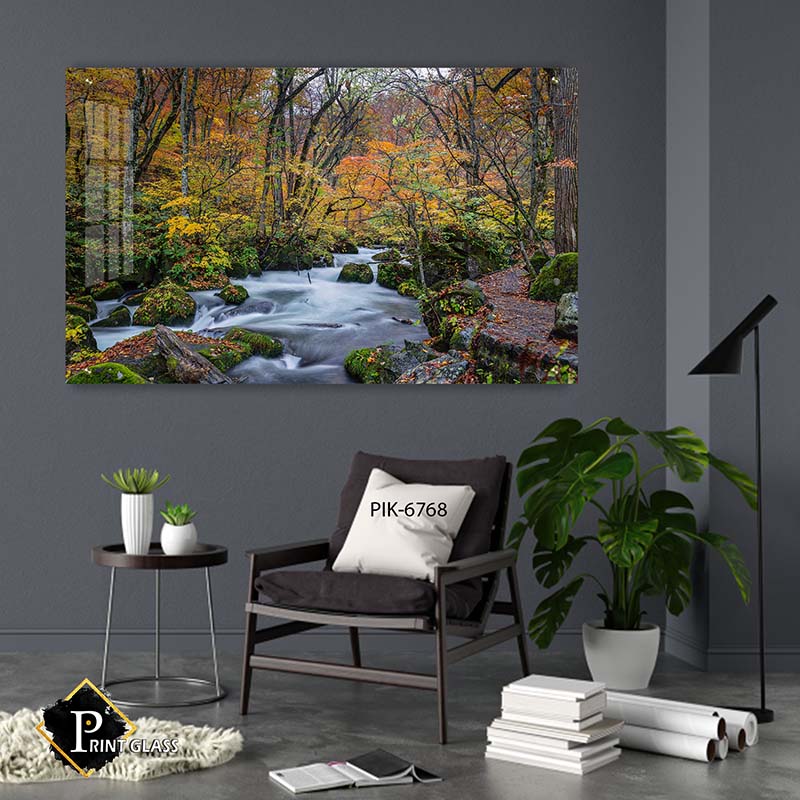 תמונה למשרד של נחל זורם ביער סתוי