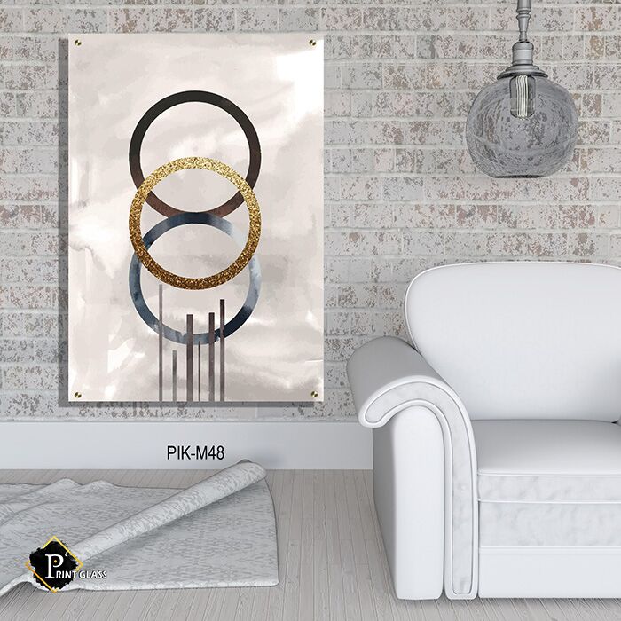 תמונה לסלון של של ושה עיגולים מופשטים מודרניים