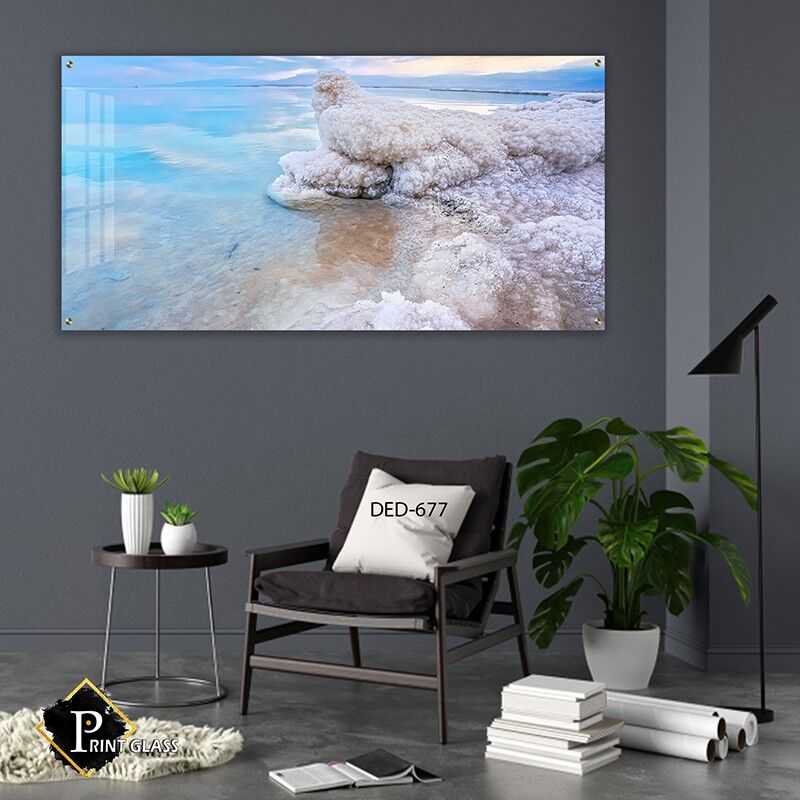 תמונה למשרד של תצורת מלח טבעית בים המלח בטורקיז ולבן